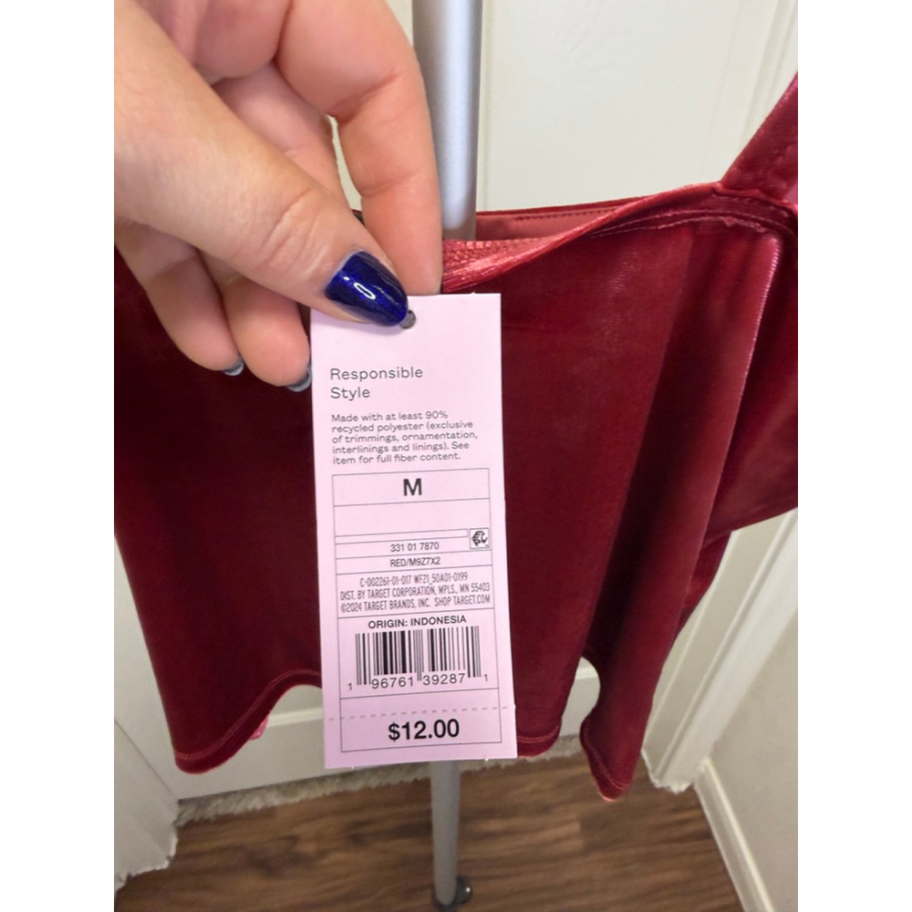 Women's Velour Tank Top - Wild Fable™ Berry Red M NWT - Picture 4 of 6